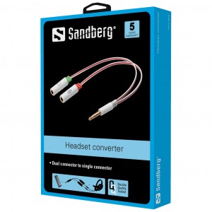 Sandberg Headset converter Dual->Single, 508-59